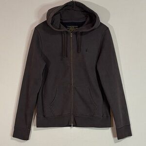 AllSaints Spitalfields Charcoal Zip Hoodie Sweatshirt XXL Made in Portugal